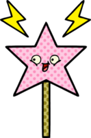 comic book style cartoon magic wand png