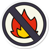 sticker of a cute cartoon no fire sign png