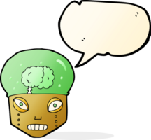 cartoon spooky robot head with speech bubble png