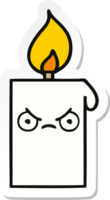 sticker of a cute cartoon lit candle png