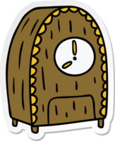 sticker cartoon doodle of an old fashioned clock png