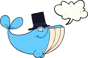 bande dessinée livre discours bulle dessin animé baleine portant Haut chapeau png