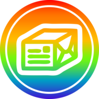 paquete envuelto circular en el espectro del arco iris png