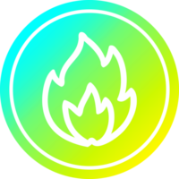 simple flame circular in cold gradient spectrum png