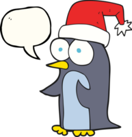 balão de fala desenho animado pinguim de natal png