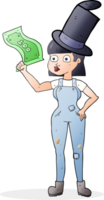 cartoon woman holding on to money png