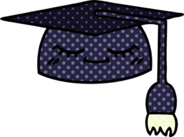 comic book style cartoon graduation hat png