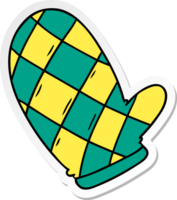 sticker cartoon doodle of an oven glove png