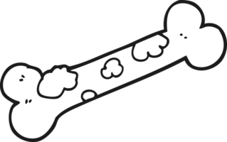 black and white cartoon moldy old bone png