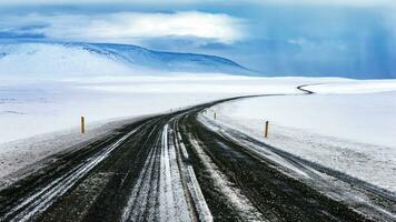 Nevado la carretera paisaje foto