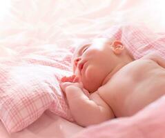 Cute little sleeping baby photo