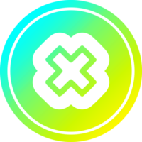 signo de multiplicación circular en espectro de gradiente frío png