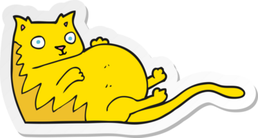 sticker of a cartoon fat cat png