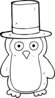 black and white cartoon penguin wearing hat png