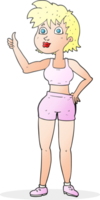 cartoon happy gym woman png