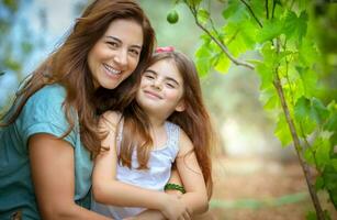 Happy mother and daughter portrait photo