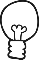 black and white cartoon light bulb png