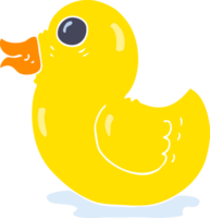 flat color illustration of a cartoon rubber duck png