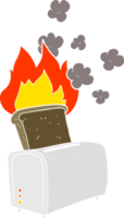 flat color illustration of a cartoon burnt toast png