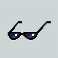 Pixel art illustration Glasses. Pixelated Glasses. Glasses eye pixelated for the pixel art game and icon for website and video game. old school retro. vector