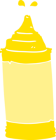 flat color illustration of a cartoon mustard bottle png