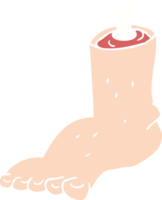 flat color illustration of a cartoon severed foot png