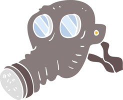 flat color illustration of a cartoon gas mask png