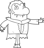 vampiro de dibujos animados en blanco y negro png