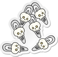 pegatina de una caricatura de horquillas de calavera png