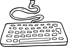 black and white cartoon computer keyboard png