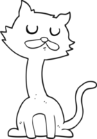 black and white cartoon cat png