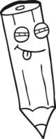 sly black and white cartoon pencil png