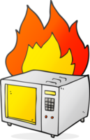 cartoon microwave on fire png