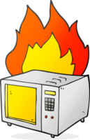 Karikatur Mikrowelle auf Feuer png