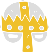 flat color illustration of a cartoon medieval helmet png