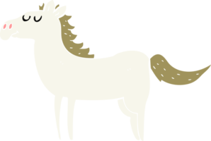 flat color illustration of a cartoon horse png