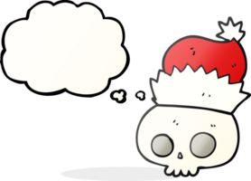 thought bubble cartoon skull wearing christmas hat png
