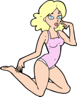 mulher de desenho animado em lingerie png