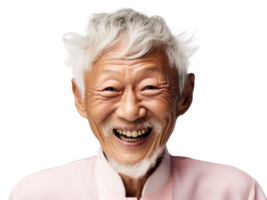 ai genererad glad senior affärsman asiatisk modell png