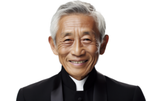 AI generated Asian Senior Businessman Smiling Portrait png