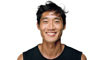 AI generated Cheerful Asian Man Fashion Portrait png
