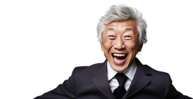 AI generated Joyful Senior Asian Businessman Portrait png