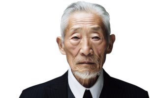 AI generated Asian Elderly Gentleman   Business Elegance png
