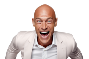 AI generated Fashionable Caucasian Male Model Laughing Portrait png