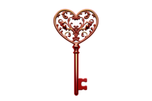 AI generated Key to the Heart on Transparent Background png