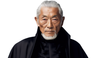 AI generated Asian Elderly Male Model in Fashion Shoot png