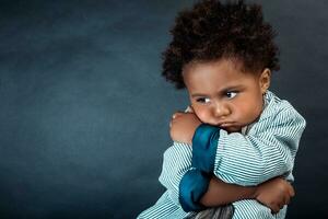 Upset African-American Kid photo