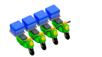 3D rendering of delivery bike in cartoon style, Scooter bike png