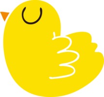 oiseau jaune de dessin animé dessiné à la main excentrique png