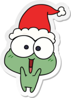 christmas sticker cartoon of kawaii frog png